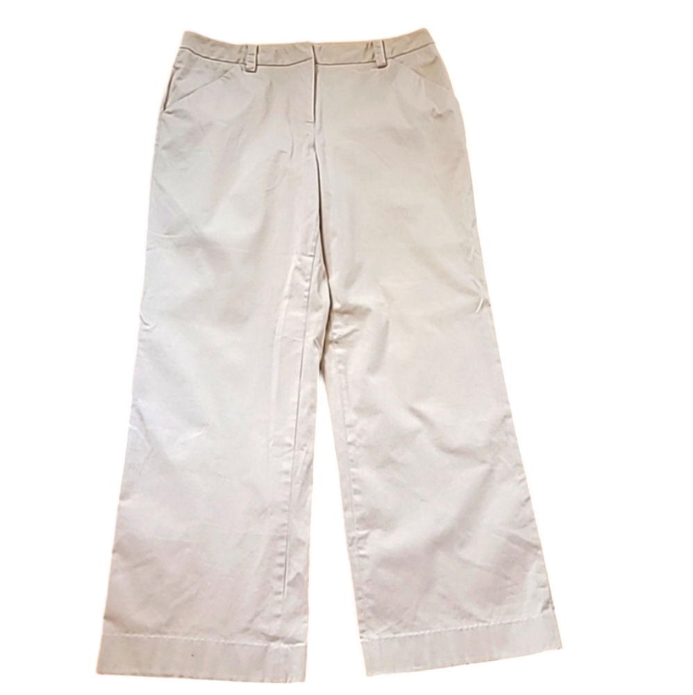 Cotton Cream Wide Leg Trousers Gene Meyer